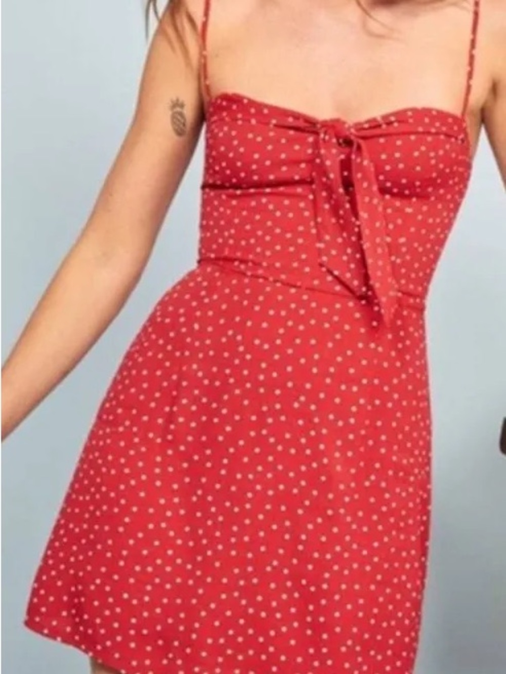 Reformation Helm Dress in Red Polka Dot Size 10